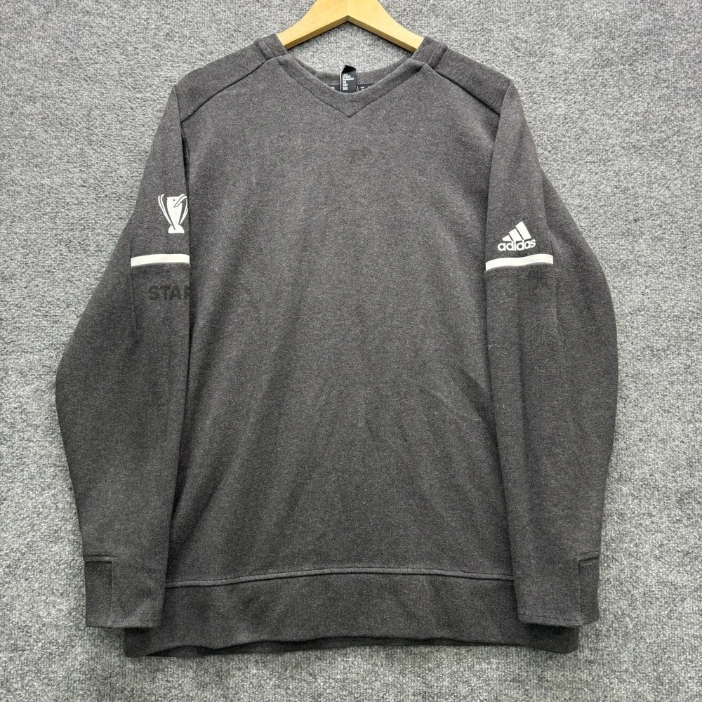 Adidas One Game To Glory Sweatshirt Men's Size XL Gray V-Neck Staff Graphic